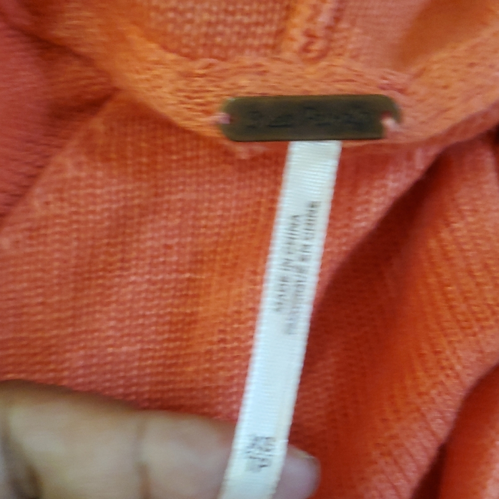FREE PEOPLE Size XS OPTIMISTIC LINEN BLEND Women's Coral Hooded Pullover Top - Picture 11 of 15